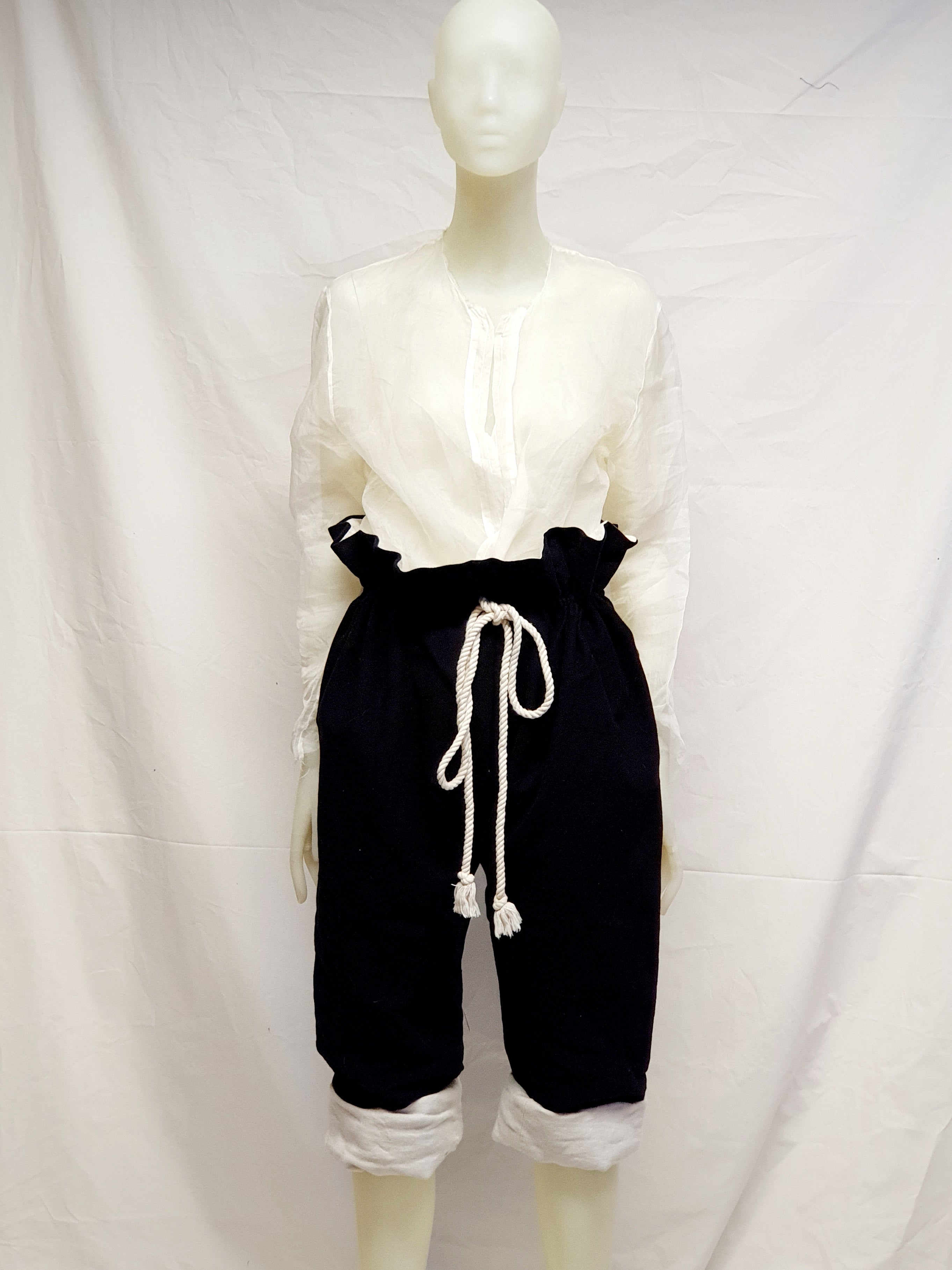 Over sized drawstring wool trousers