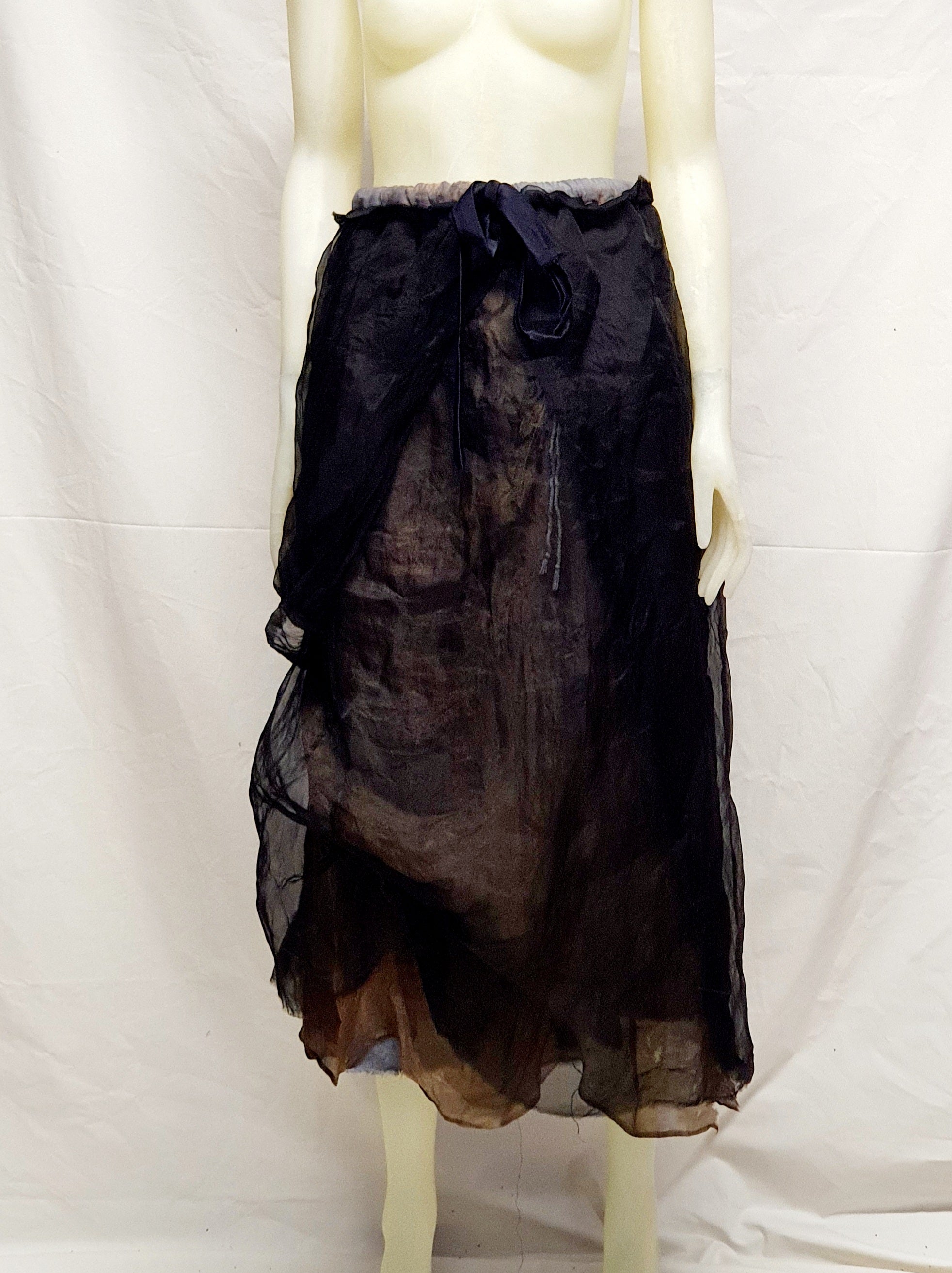 Organza drawstring skirt Black