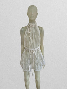 Organza rope tie apron