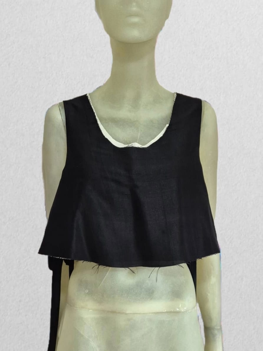 Cropped silk tabard