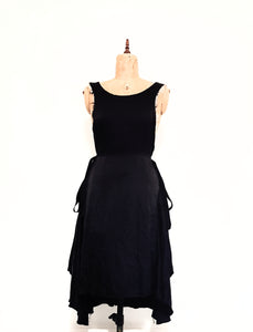 Black silk and linen lined dress