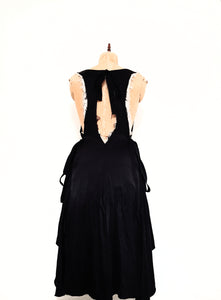 Black silk and linen lined dress